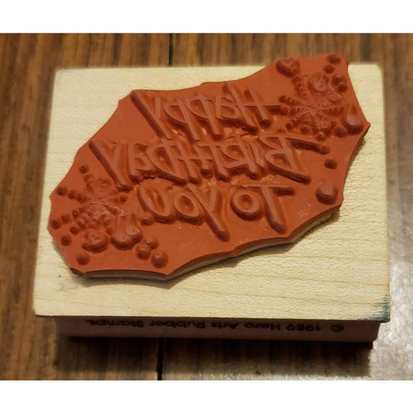 Hero Arts Happy Birthday To You Script Wood Mounted Rubber Stamp D658 - Picture 4 of 8